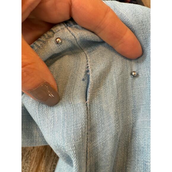 Cloth & Stone Casual Chambray Halter Dress Blue M - Picture 9 of 9